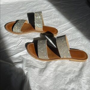 Silver Rhinestone Women's Sandals